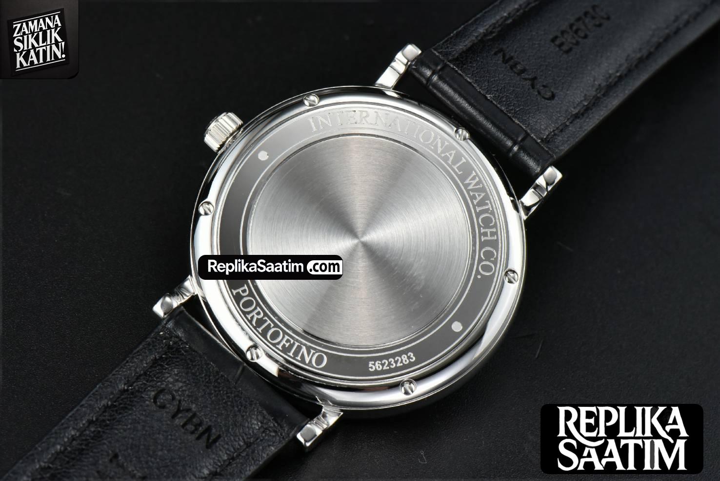 Portofino Automatic 40mm ZF White Dial Blue Marker Black Croc Strap A9019 -19