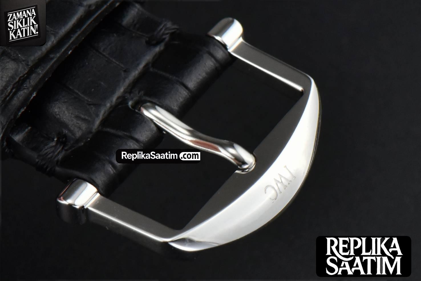 Portofino Automatic 40mm ZF White Dial YG Hands Black Croc Strap A9019 -14