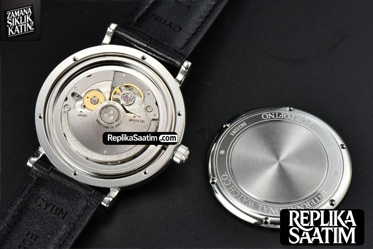 Portofino Automatic 40mm ZF White Dial YG Hands Black Croc Strap A9019 -21