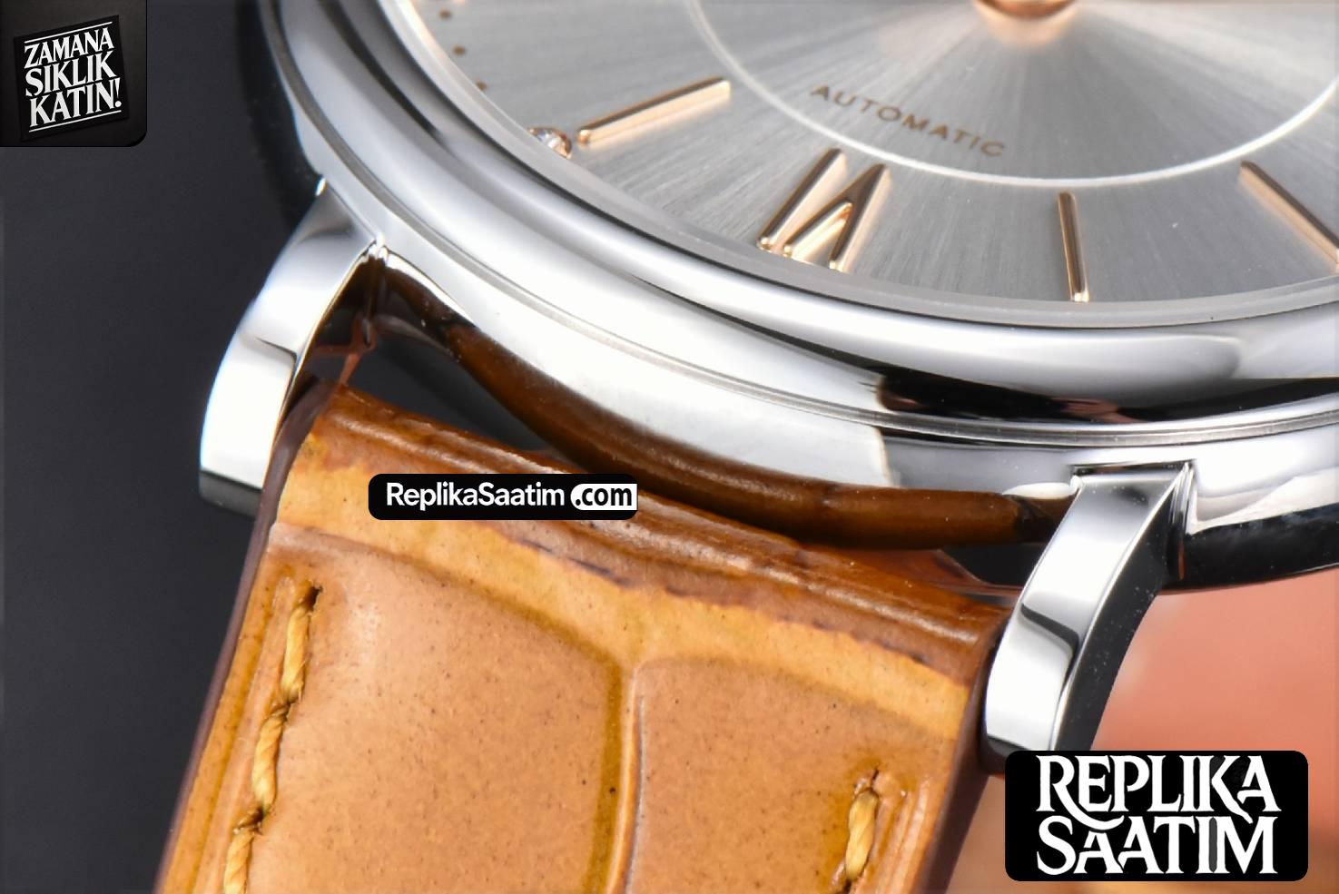 Portofino V7F 37MM Gray Dial YG Marker Brown Leather Strap A2892 -09