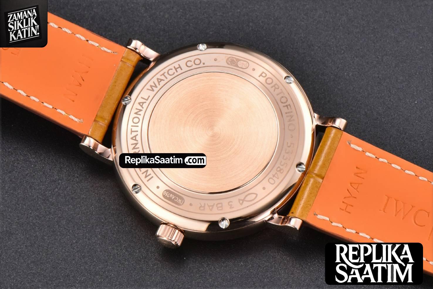 Portofino V7F 37MM RG Silver Dial RG Marker Brown Leather Strap A2892 -15