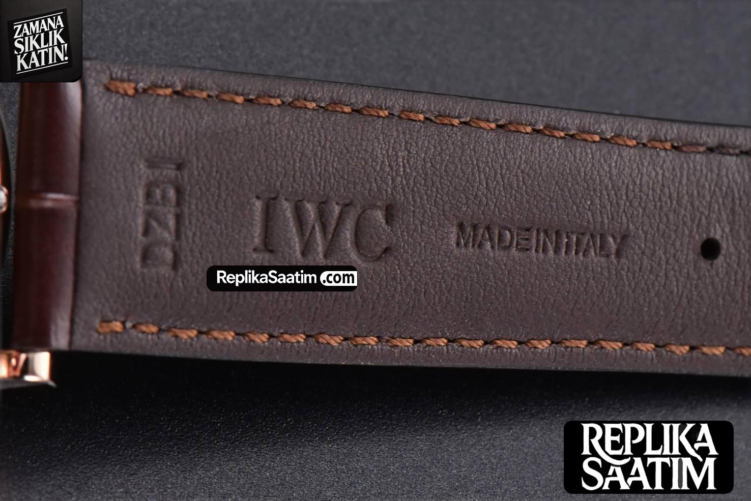 Portofino V7F 40MM RG Blue Dial RG Marker Brown Leather Strap A2892 -24
