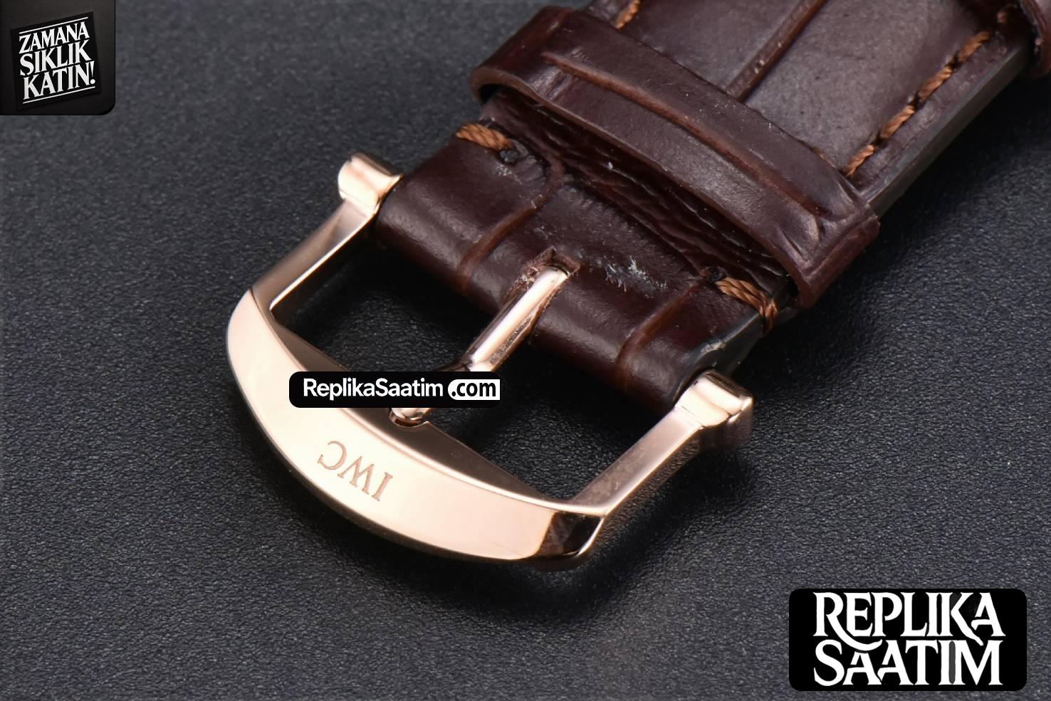 Portofino V7F 40MM RG Diamond Silver Dial RG Marker Brown Leather Strap A2892 -29
