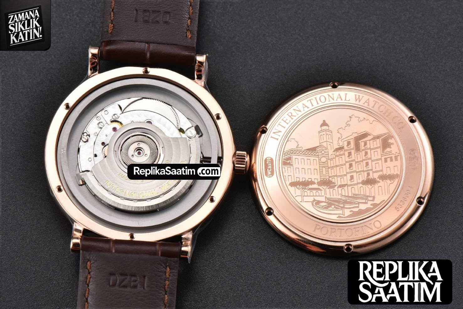 Portofino V7F 40MM RG Gray Dial RG Marker Brown Leather Strap A2892 -16