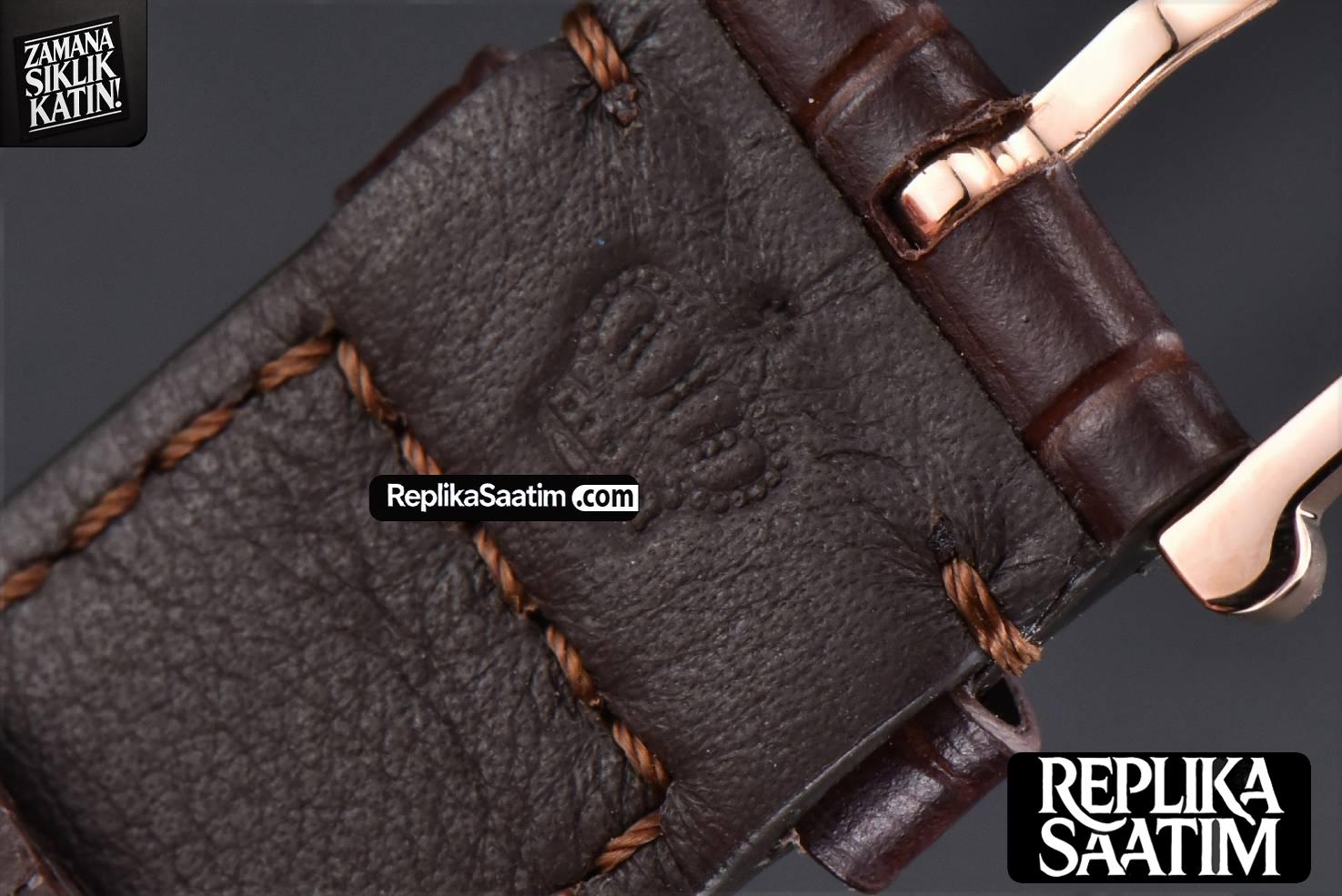 Portofino V7F 40MM RG Gray Dial RG Marker Brown Leather Strap A2892 -26