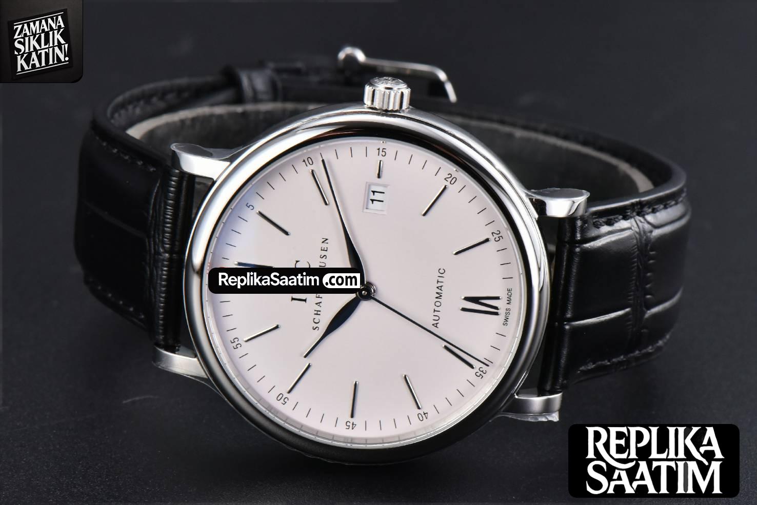 Portofino V7F 40MM White Dial Red Index Black Leather Strap A2892 -12