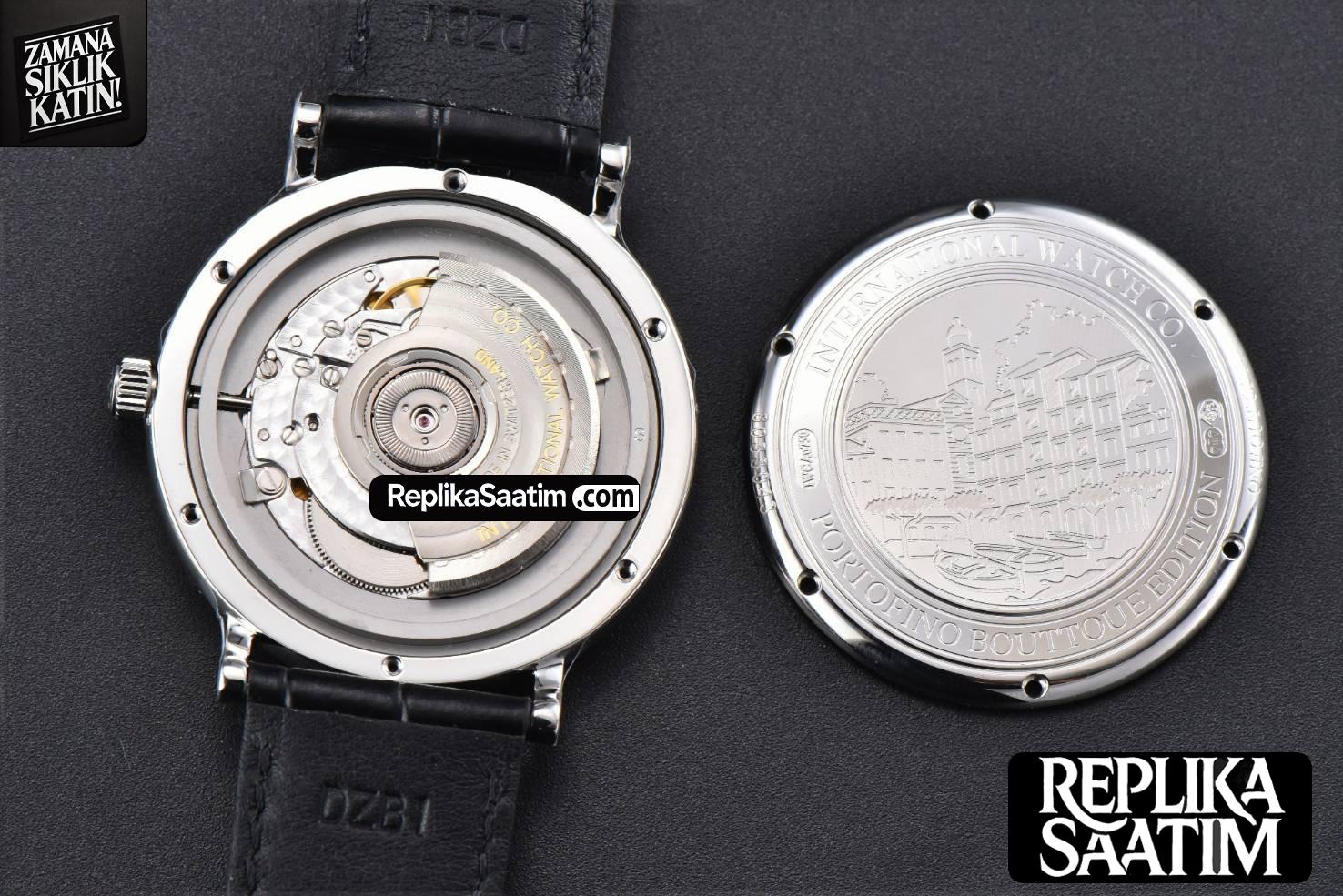 Portofino V7F 40MM White Dial Red Index Black Leather Strap A2892 -16