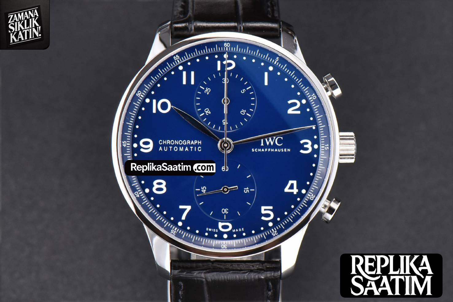 Portugieser Chrono “150 Years” IW371601 ZF 41MM Blue Dial Black Strap Cal69355 -25