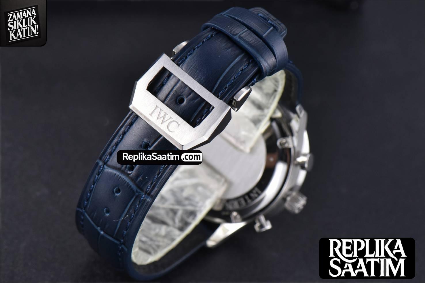 Portugieser Chrono IW371446 ZF 41MM White Dial Blue Strap Cal69355 -22