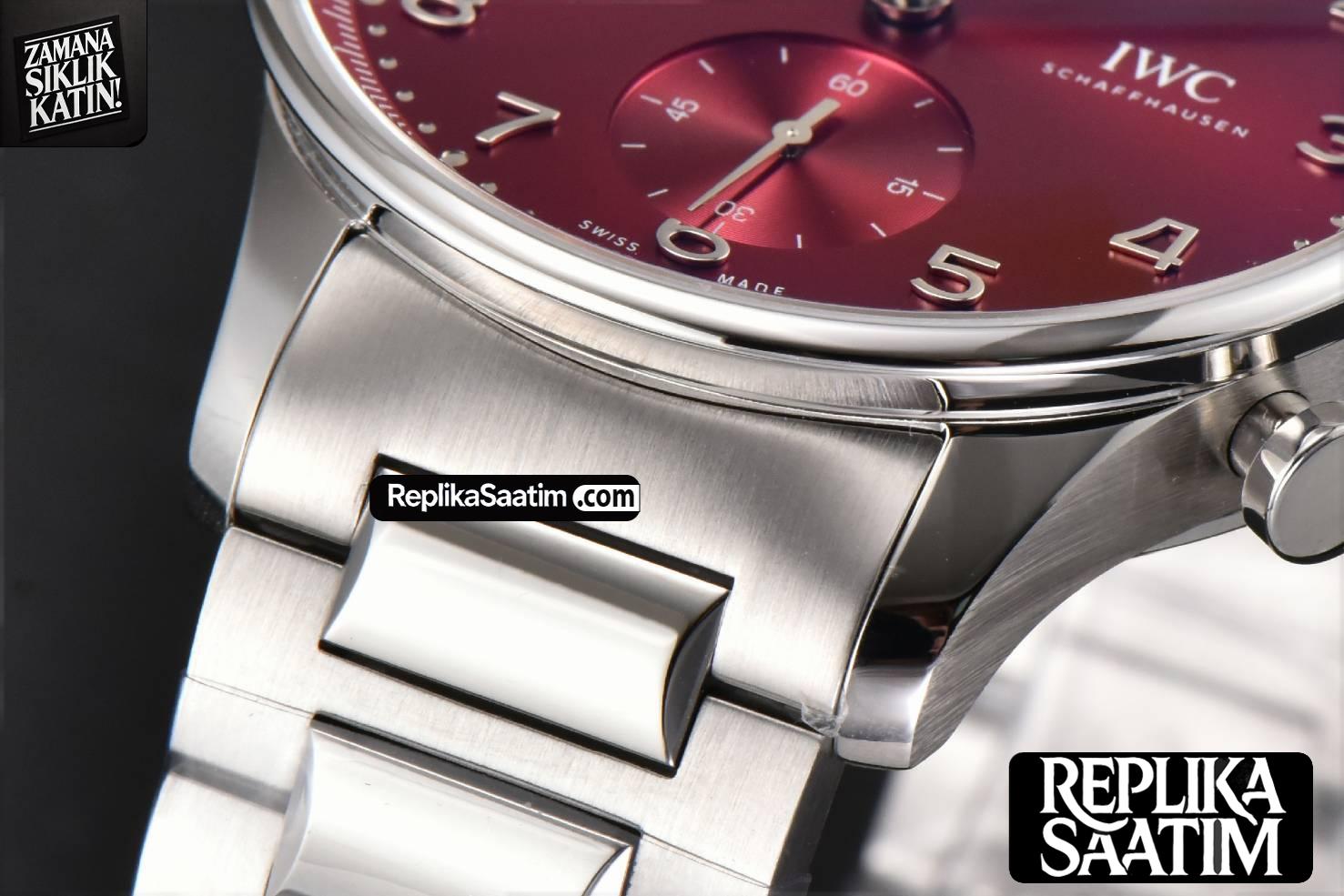 Portuguese Chrono IW3716 41mm RSF Red Dial SS Bracelet A7750 -09