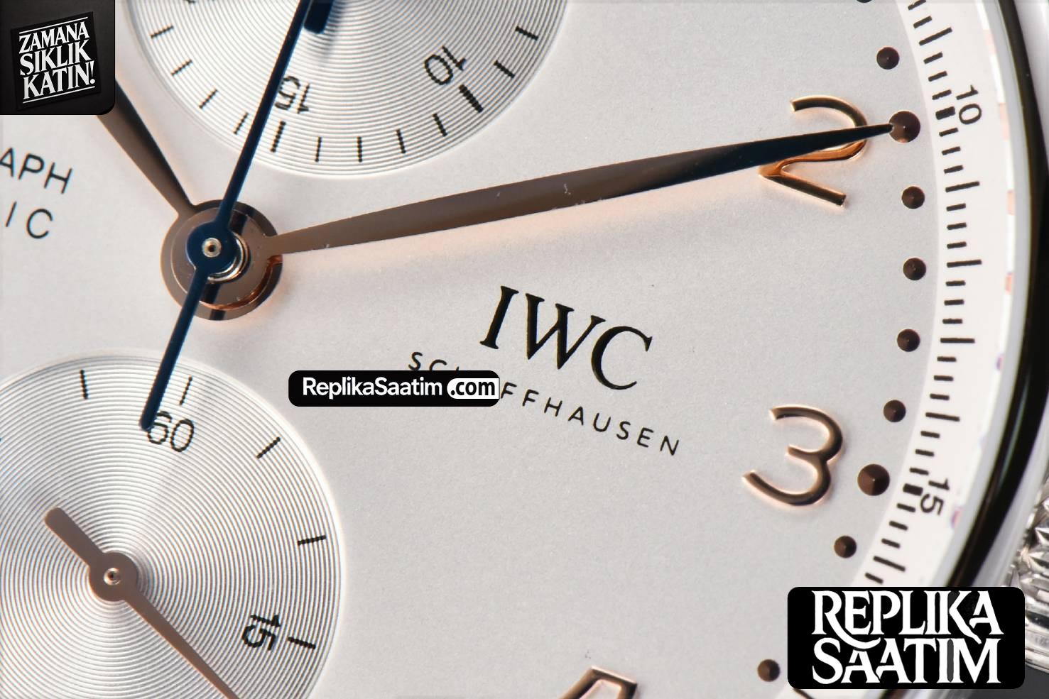 Portuguese Chrono IW3716 41mm RSF White Dial YG Hand SS Bracelet A7750 -06