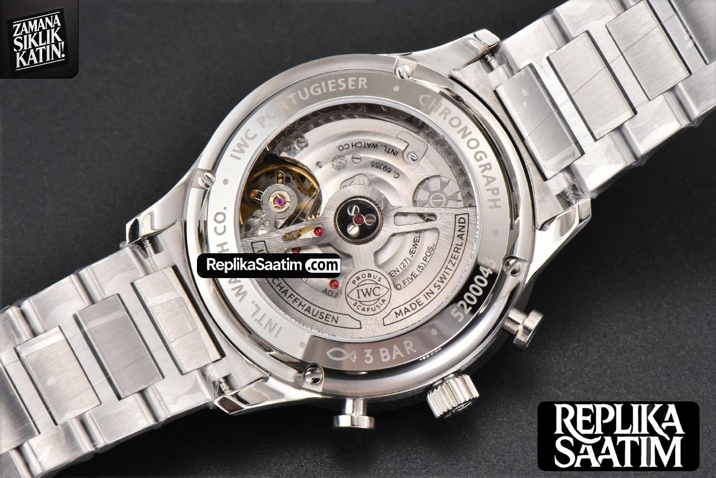 Portuguese Chrono IW3716 41mm RSF White Dial YG Hand SS Bracelet A7750 -16