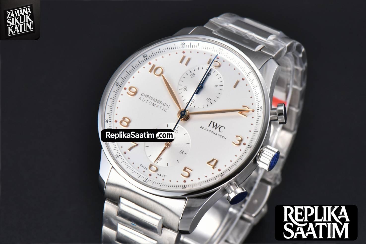 Portuguese IW371604 ZF 41MM White Dial RG Markers SS Bracelet A96355 -03
