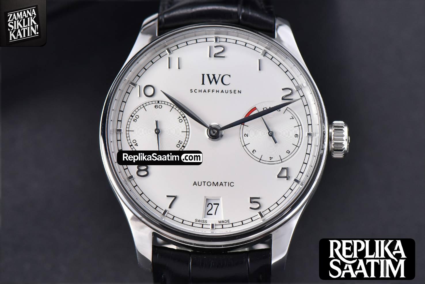 Portuguese Real PR IW500104 ZF 42MM White Dial Black Leather Strap A51011 -01
