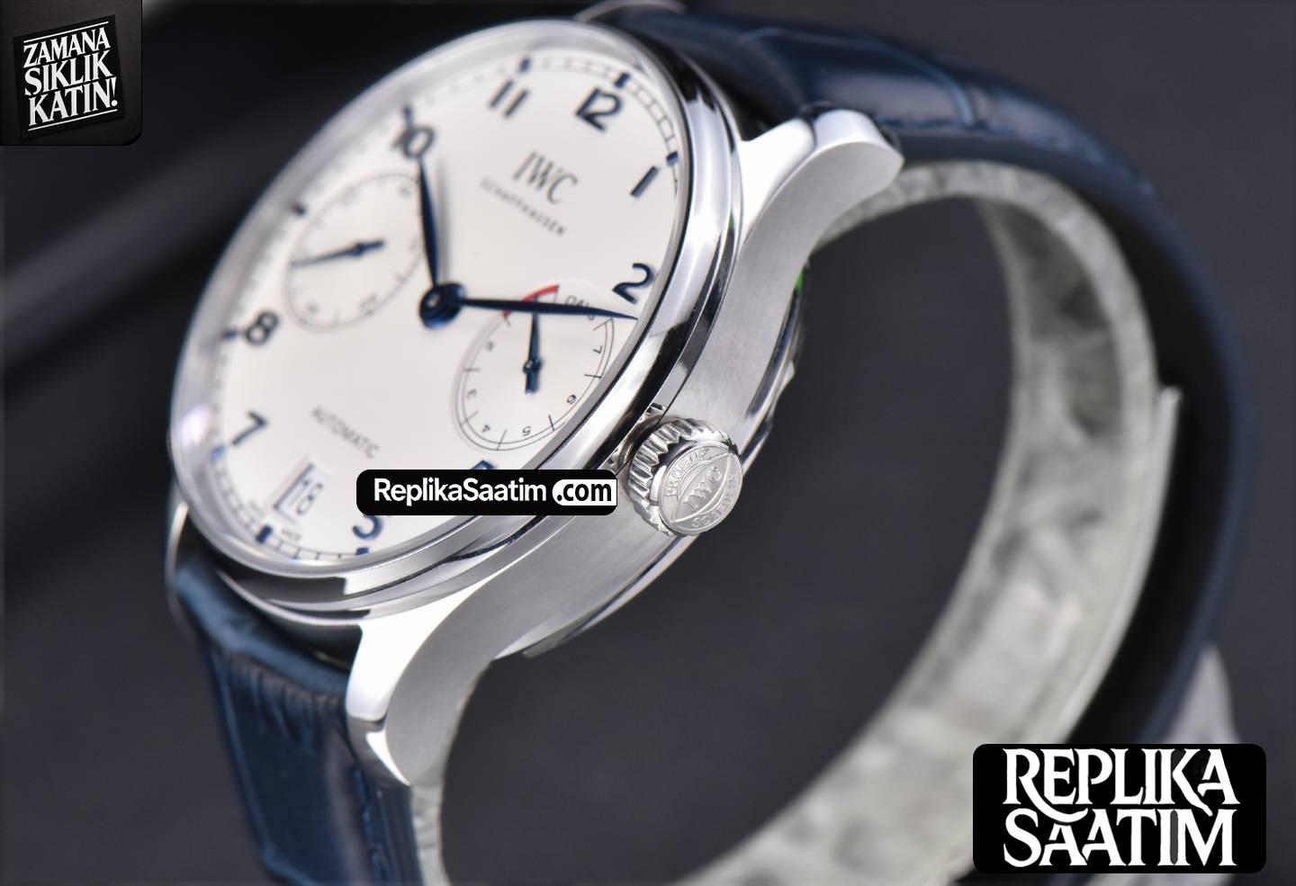 Portuguese Real PR IW500107 ZF 42MM White Dial Blue Marker Blue Leather Strap A51011 -10