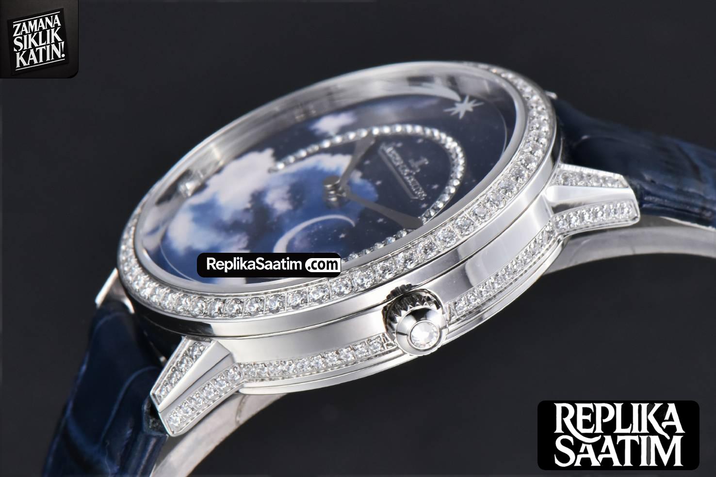 Rendez-Vous 36mm SS KZF Diamond Sky Blue Dial Blue Leather Strap 9015 -08