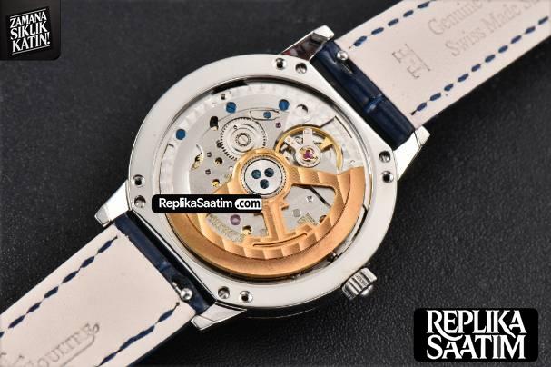 Rendez-Vous Moon 34mm GF Diamond White Textured Dial Blue Leather Strap A935 -17