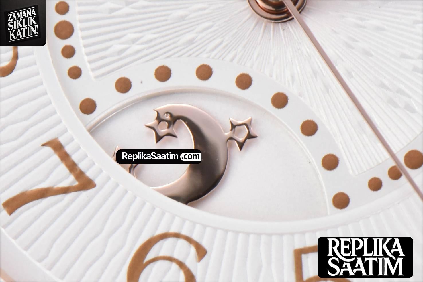 Rendez-Vous Night & Day 34mm APSF RG Diamond White Textured Dial Brown Leather Strap A898 -06