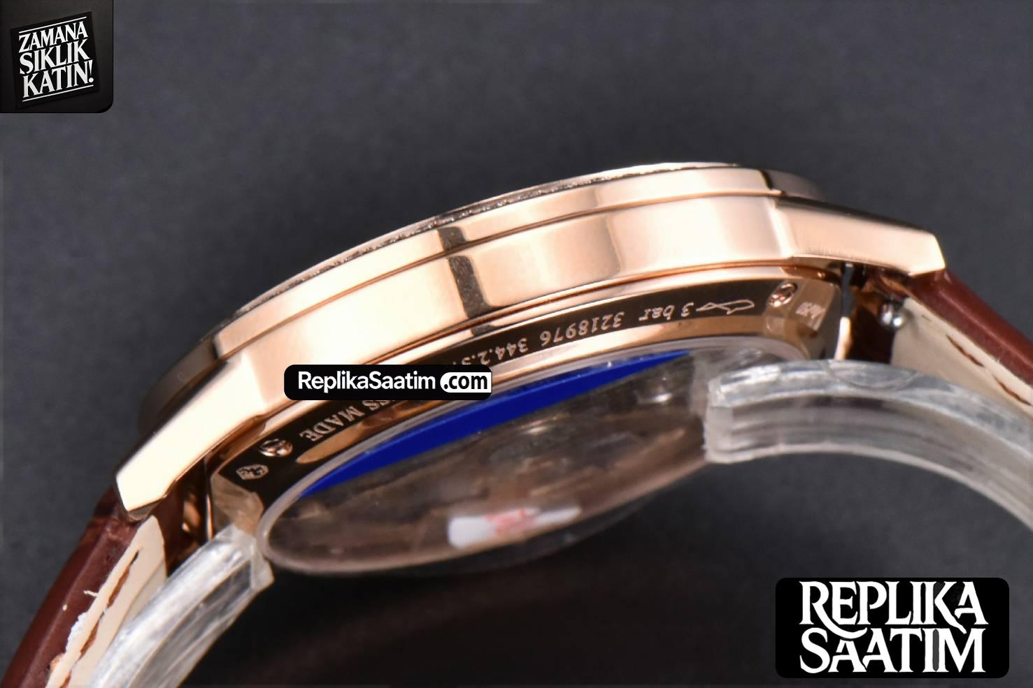 Rendez-Vous Night & Day 34mm APSF RG Diamond White Textured Dial Brown Leather Strap A898 -13
