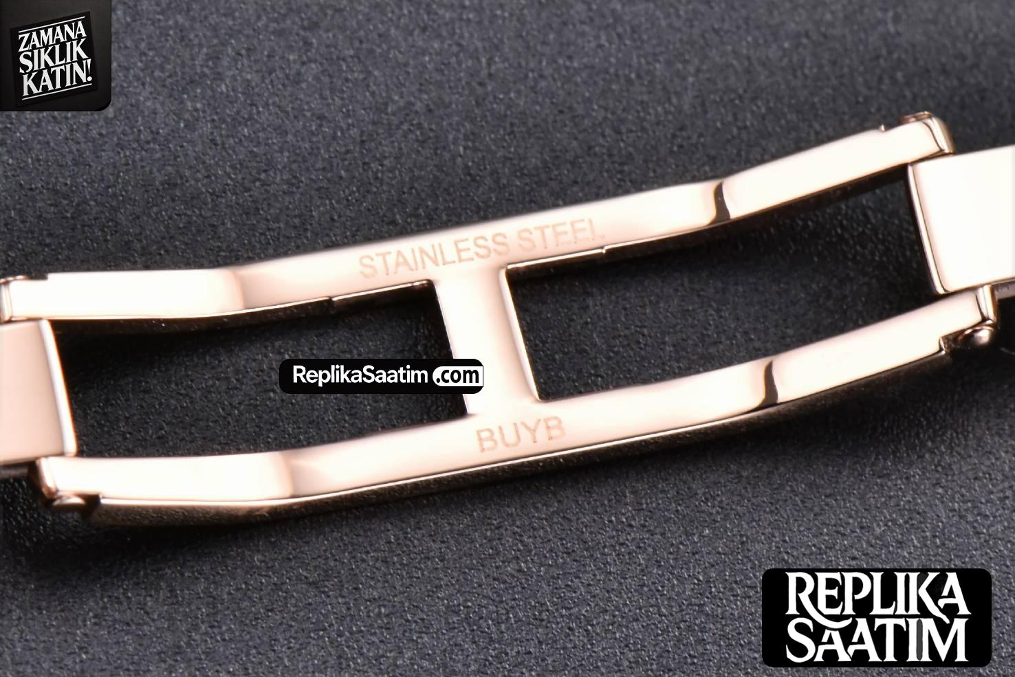 Rendez-Vous Night & Day 34mm APSF RG Diamond White Textured Dial Brown Leather Strap A898 -19