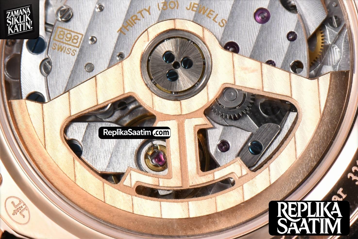 Rendez-Vous Night & Day 34mm APSF RG Diamond White Textured Dial Brown Leather Strap A898 -27