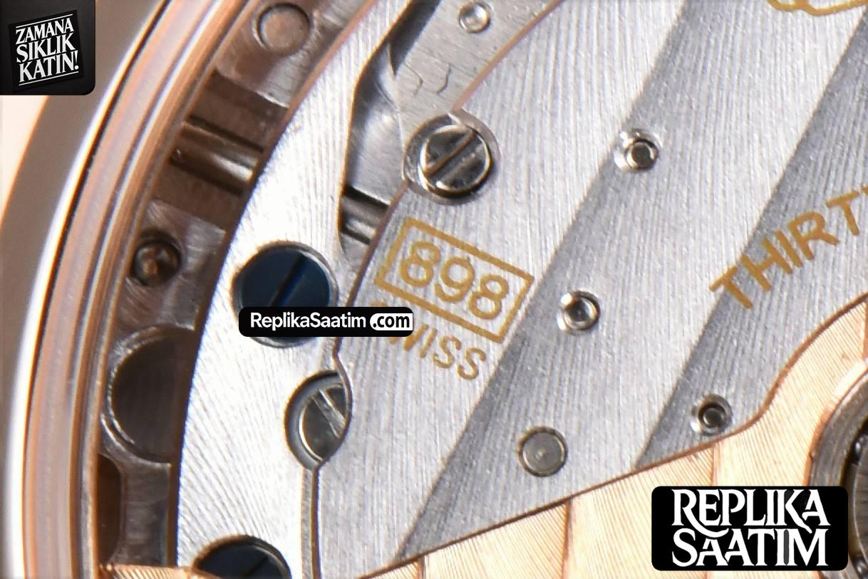 Rendez-Vous Night & Day 34mm APSF RG Diamond White Textured Dial Brown Leather Strap A898 -29
