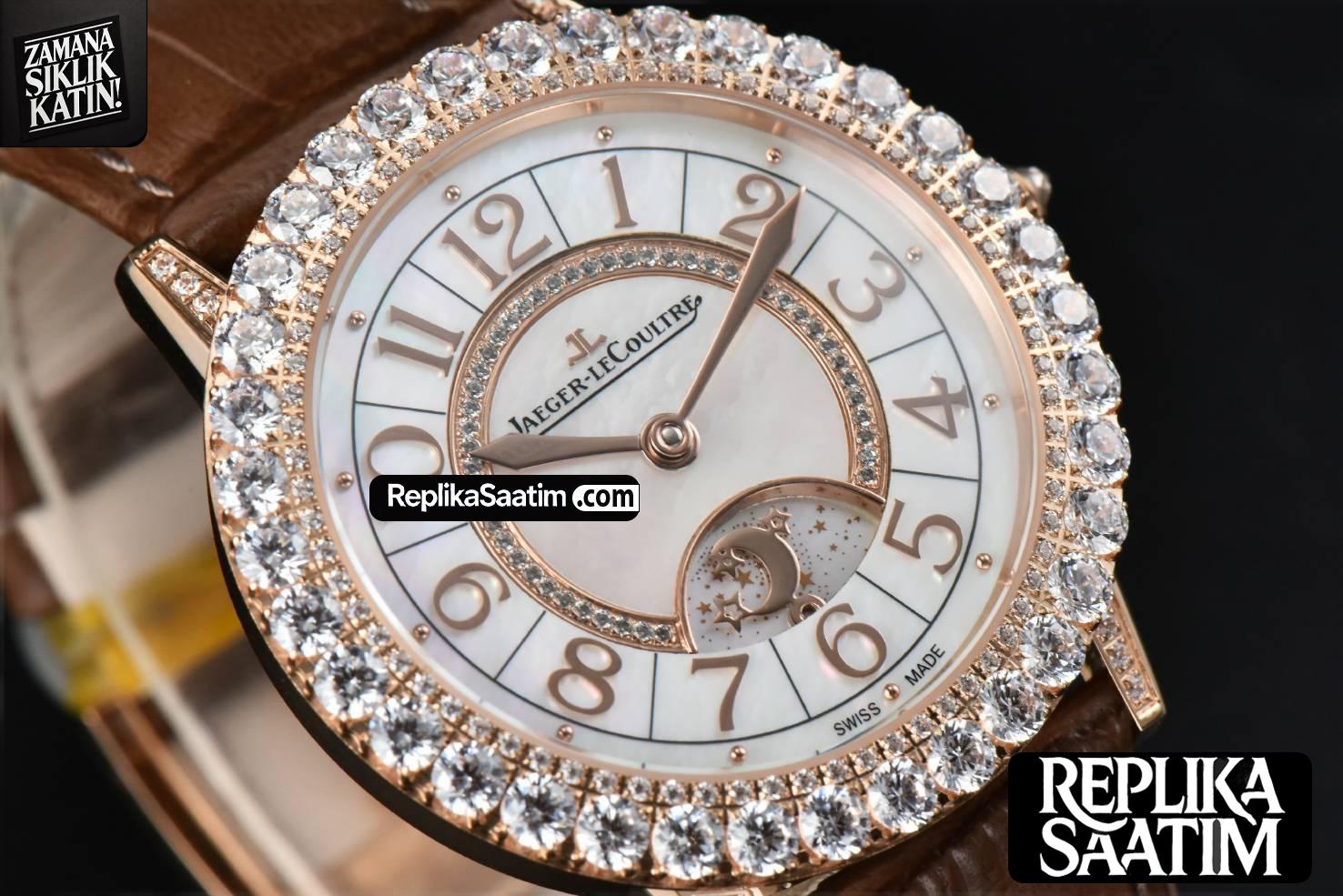Rendez-Vous Night & Day 37mm GF RG Diamond MOP Dial Brown Leather Strap A7750 -10