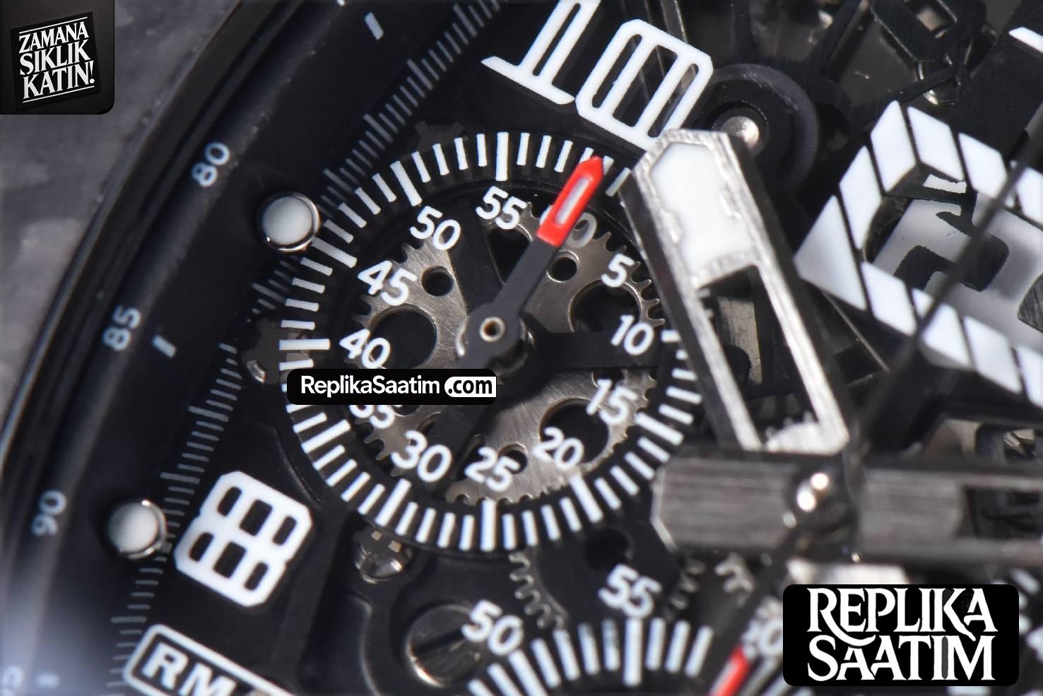 RM011 NTPT Chrono KVF Black Skeleton Dial on Black Crown black Rubber Strap A7750 V2 -05