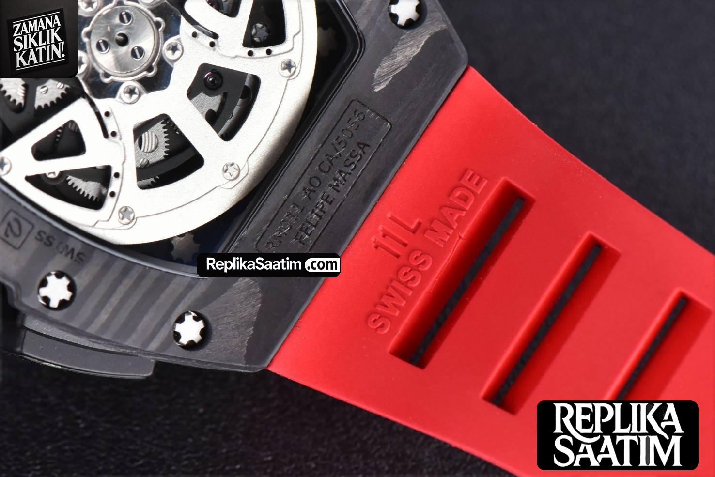 RM011 NTPT Chrono KVF Skeleton Dial on Black Crown Red Rubber Strap A7750 V2 -17