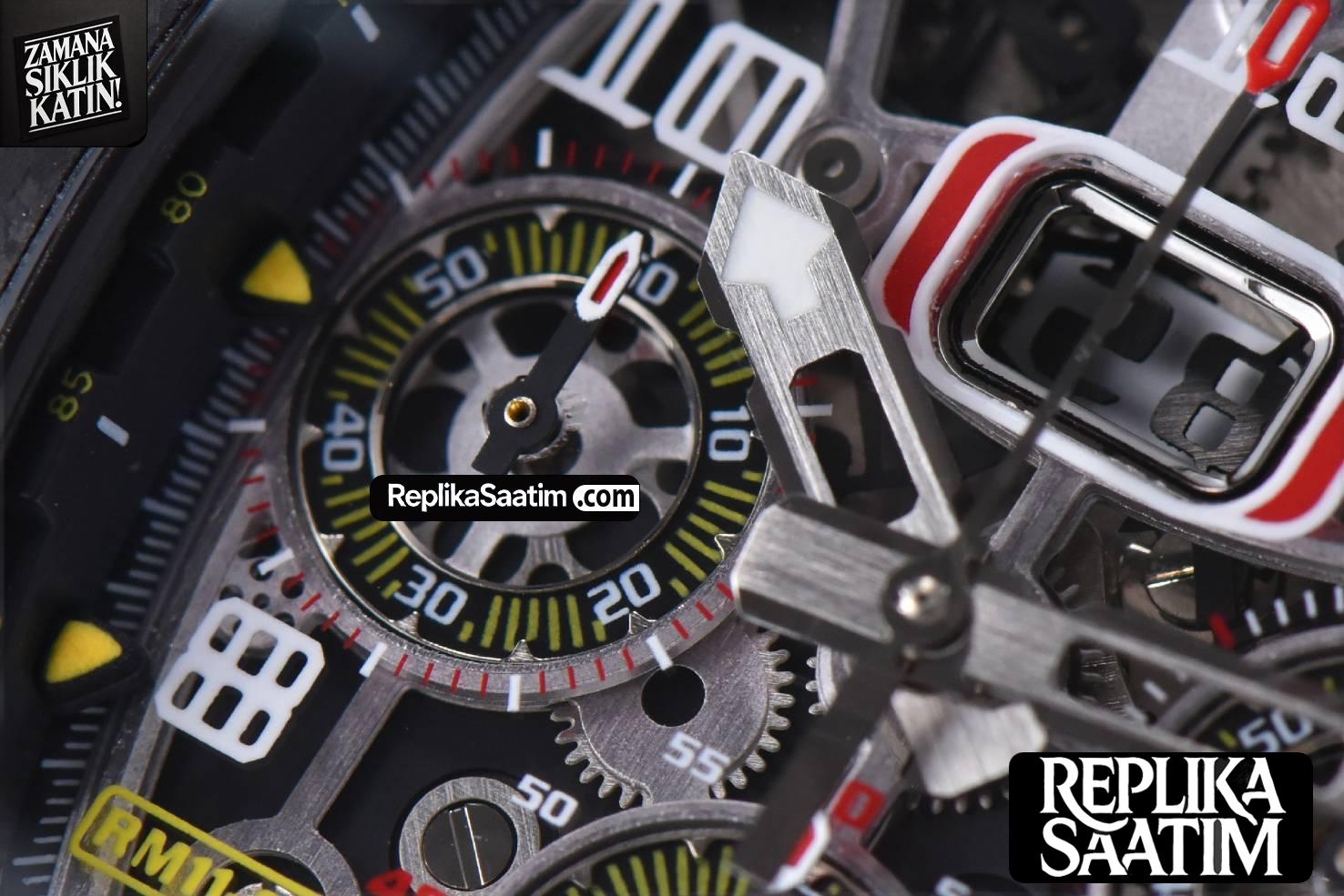 RM011 NTPT Chrono KVF  Skeleton Dial on Black Rubber Strap A7750 V2 -05