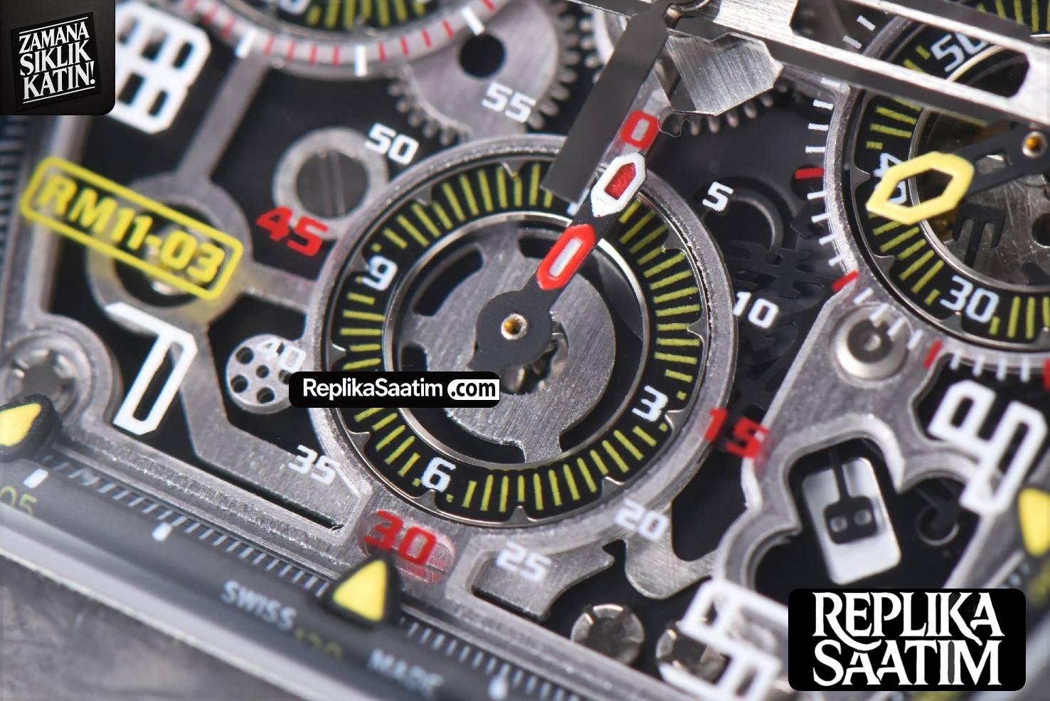 RM011 NTPT Chrono KVF  Skeleton Dial on Gray Rubber Strap A7750 V2 -08