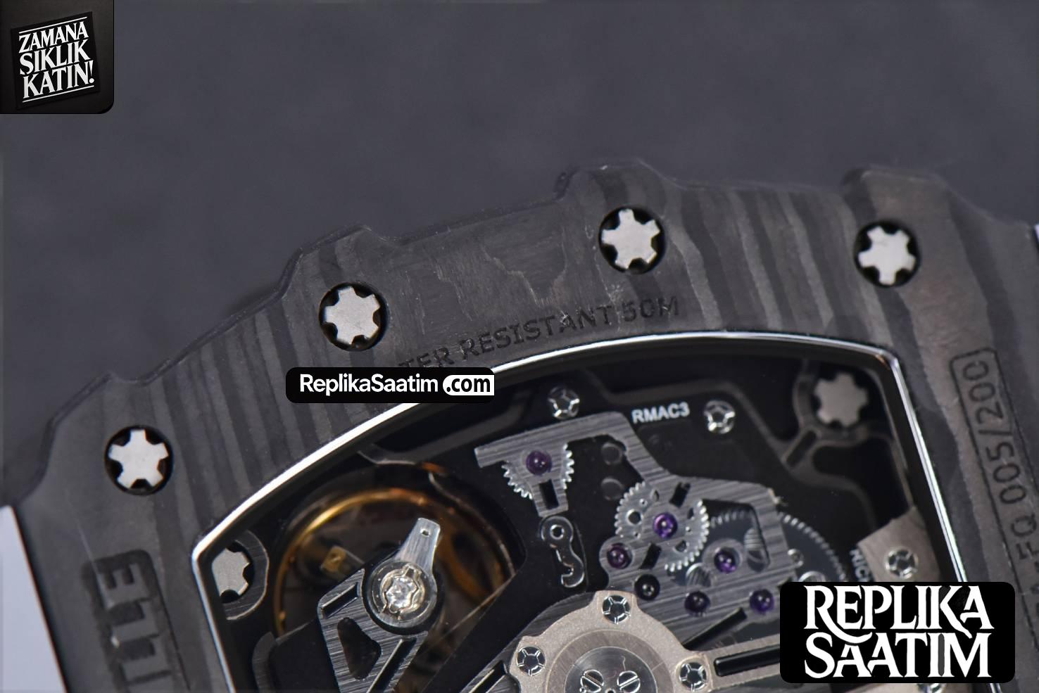 RM011 NTPT Chrono KVF  Skeleton Dial on Gray Rubber Strap A7750 V2 -17
