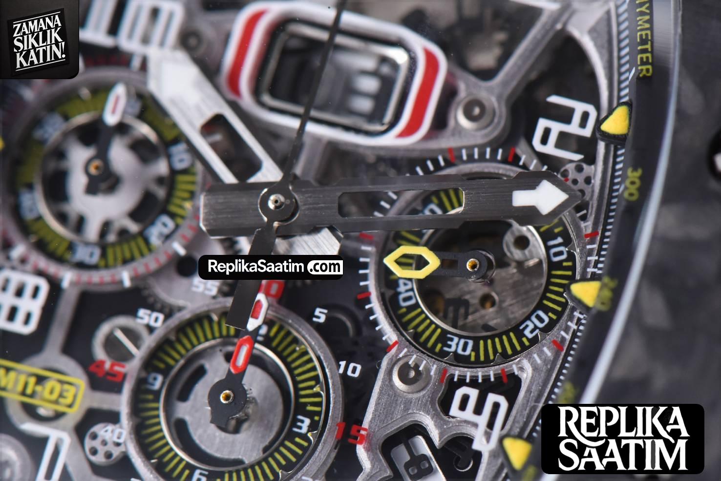 RM011 NTPT Chrono KVF  Skeleton Dial on Green Camo Rubber Strap A7750 V2 -08