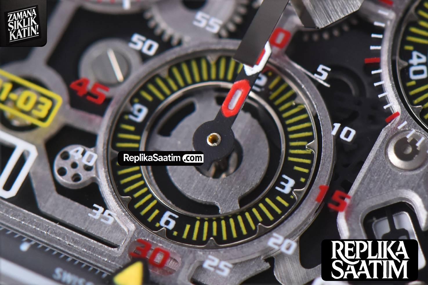 RM011 NTPT Chrono KVF  Skeleton Dial on Orange Rubber Strap A7750 V2 -09