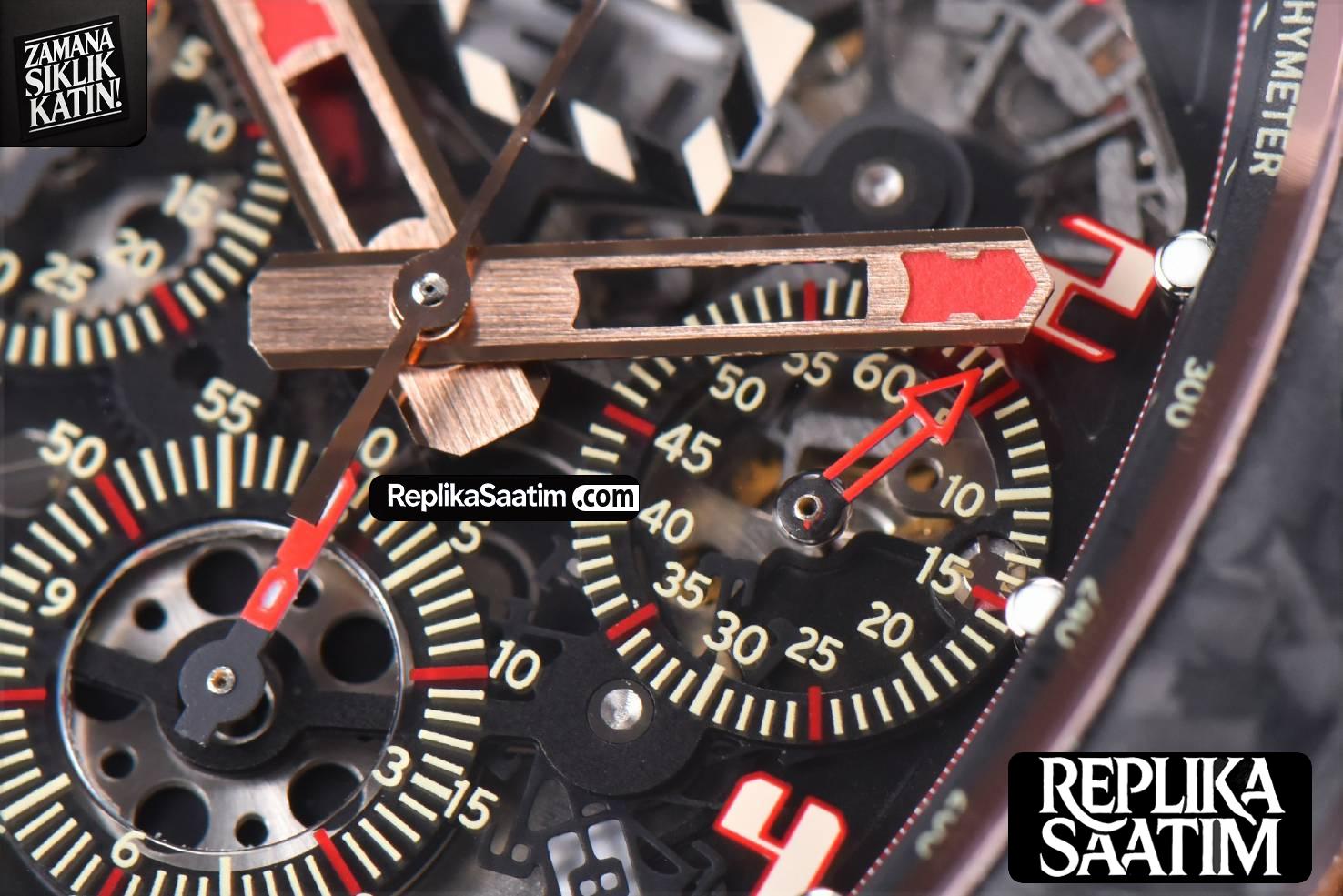 RM011 NTPT Chrono KVF Skeleton Dial on Red Crown Black Rubber Strap A7750 V2 -08