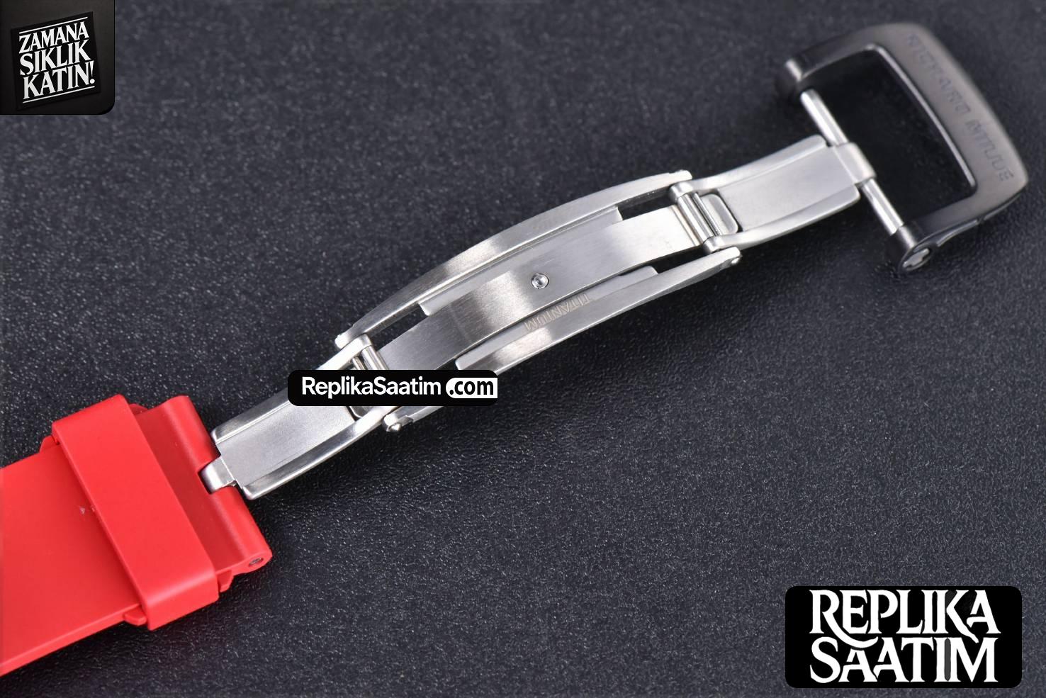 RM011 NTPT Chrono KVF Skeleton Dial on Red Rubber Strap A7750 V2 -19