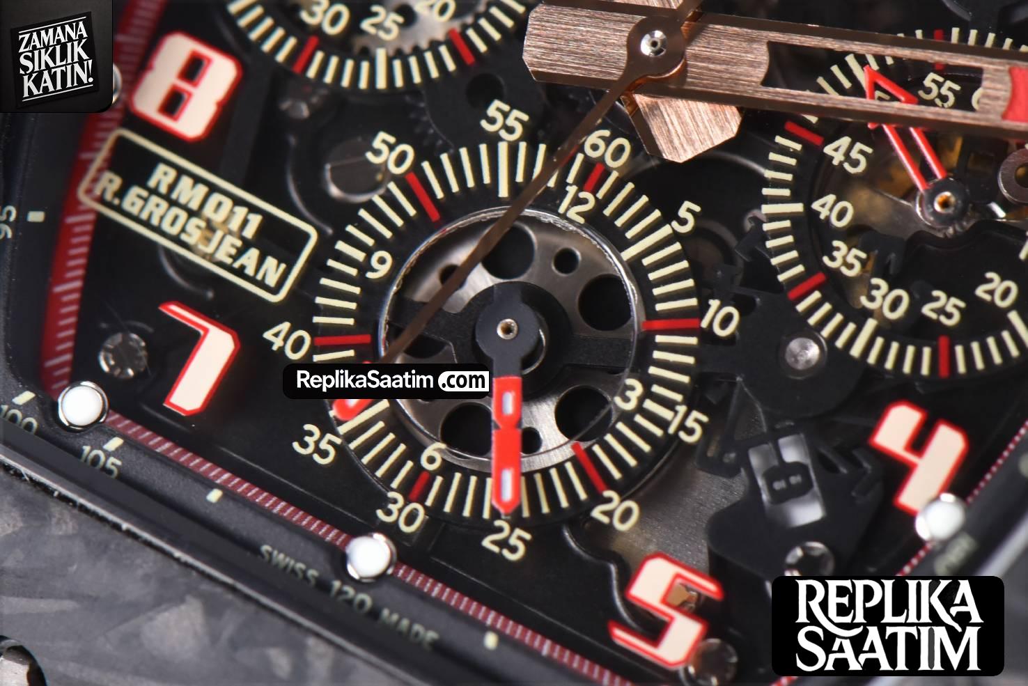 RM011 NTPT Chrono KVF Skeleton Dial on RG Crown Black Rubber Strap A7750 V2 -08