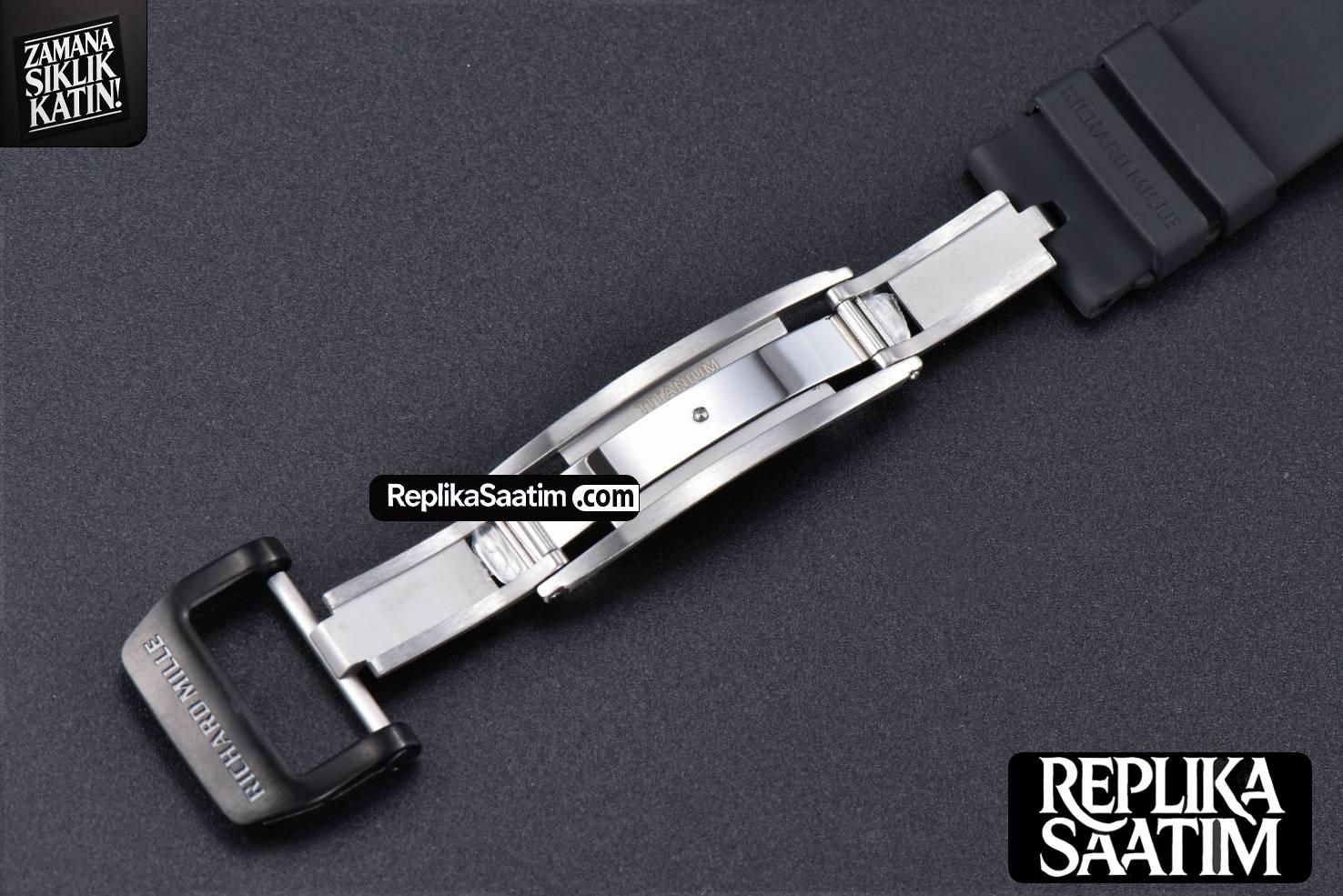 RM035-02 42mm Black Forged Carbon T+F Skeleton Dial Red Crown Black Rubber Strap RMUL2 -16