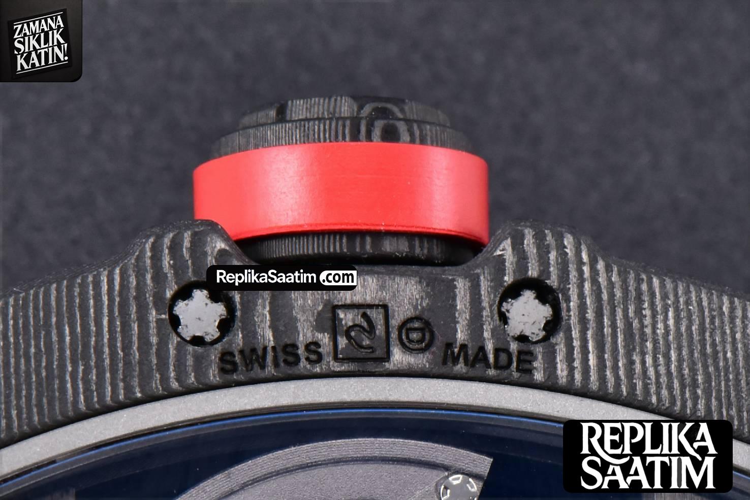RM035-02 42mm Black Forged Carbon T+F Skeleton Dial Red Crown Black Rubber Strap RMUL2 -26