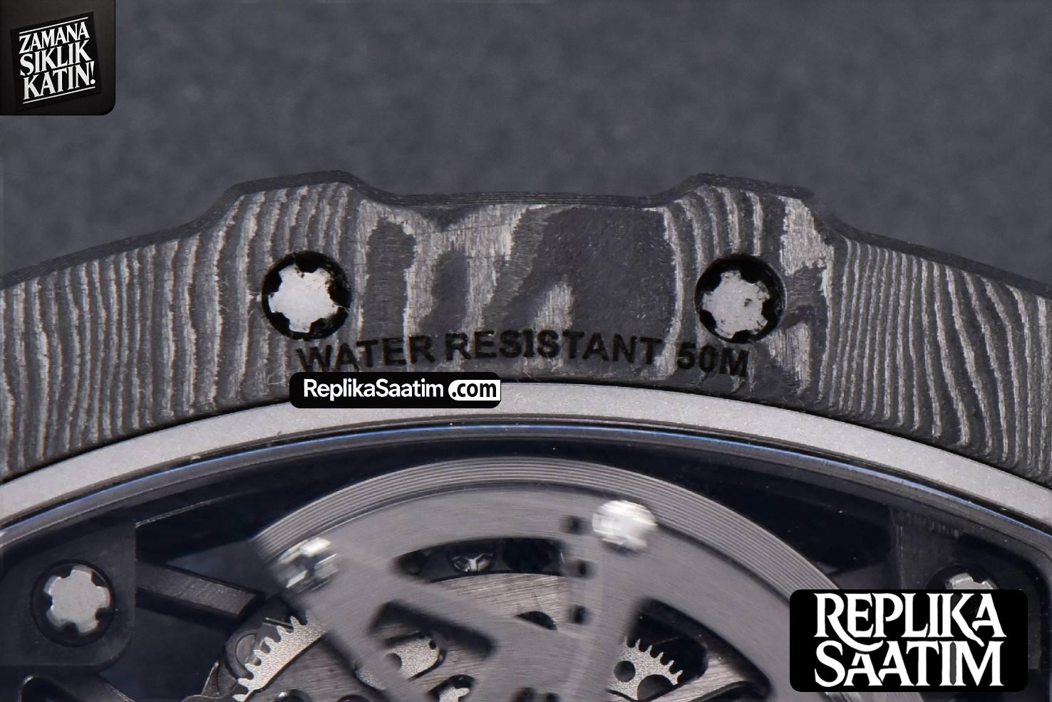 RM035-02 42mm Black Forged Carbon T+F Skeleton Dial Red Crown Black Rubber Strap RMUL2 -32