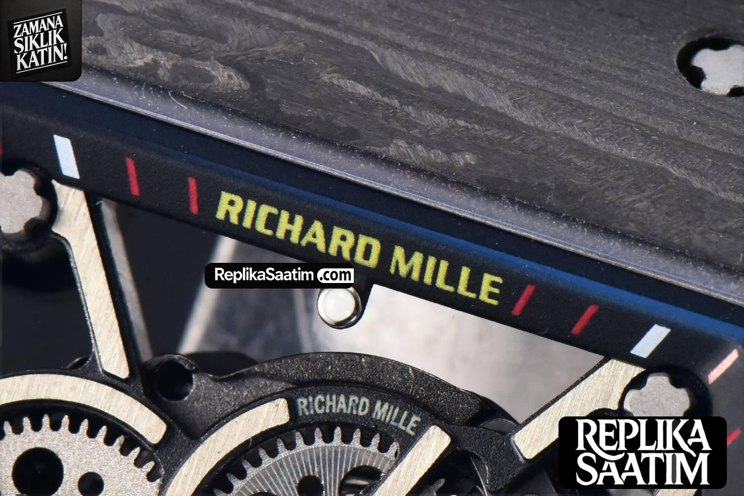 RM035-02 42mm Black Forged Carbon T+F Skeleton Dial Red Crown White Rubber Strap RMUL2 -03