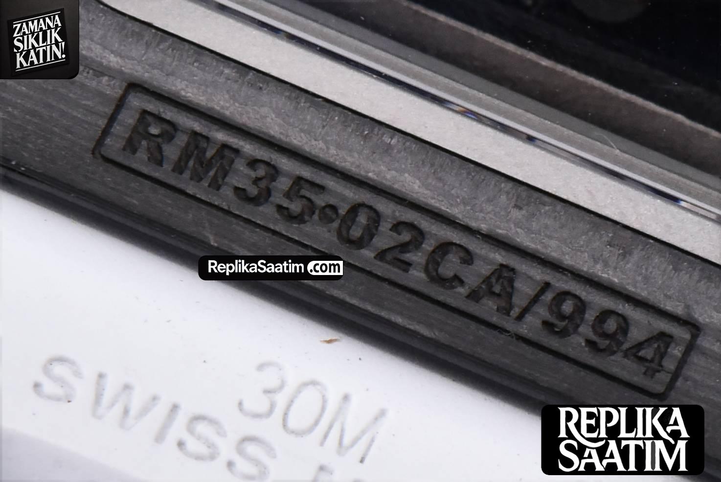 RM035-02 42mm Black Forged Carbon T+F Skeleton Dial Red Crown White Rubber Strap RMUL2 -24