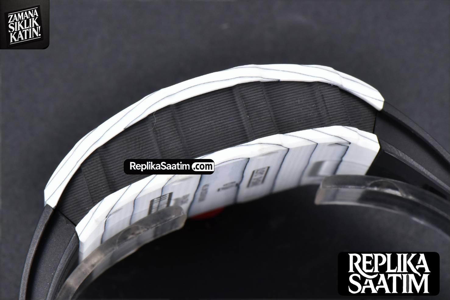 RM035-02 42mm White Forged Carbon T+F Skeleton Dial Red Crown Black Rubber Strap RMUL2 -16