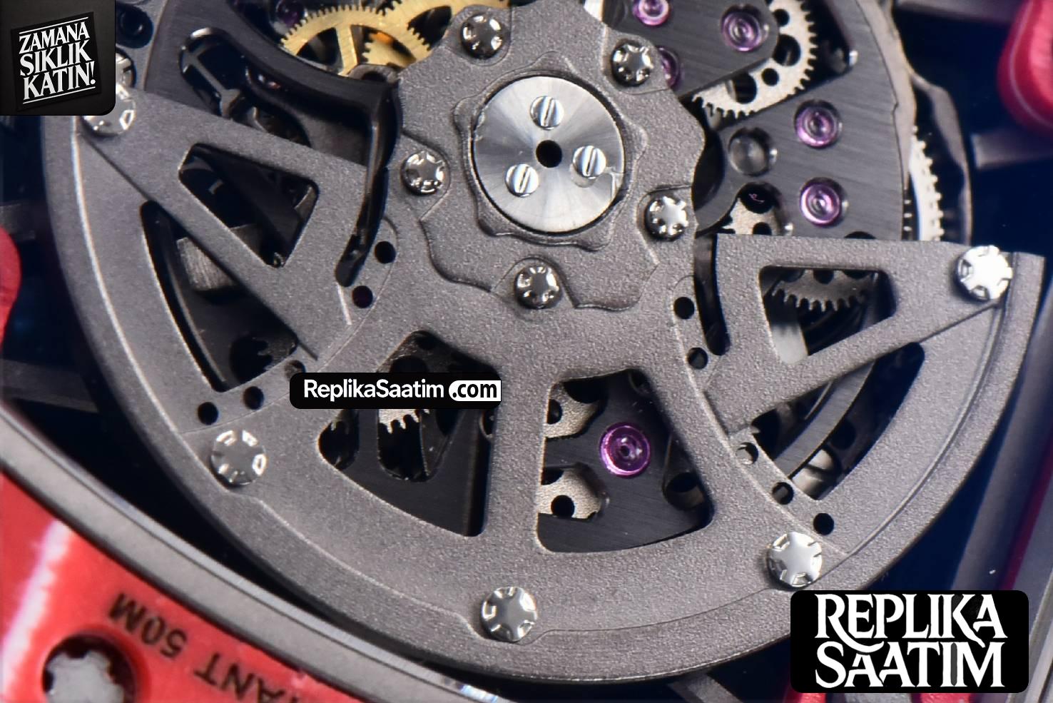 RM035-02 42mmx50mm Red Carbon ZF Dial on Black Rubber Strap NH05A V5 -32