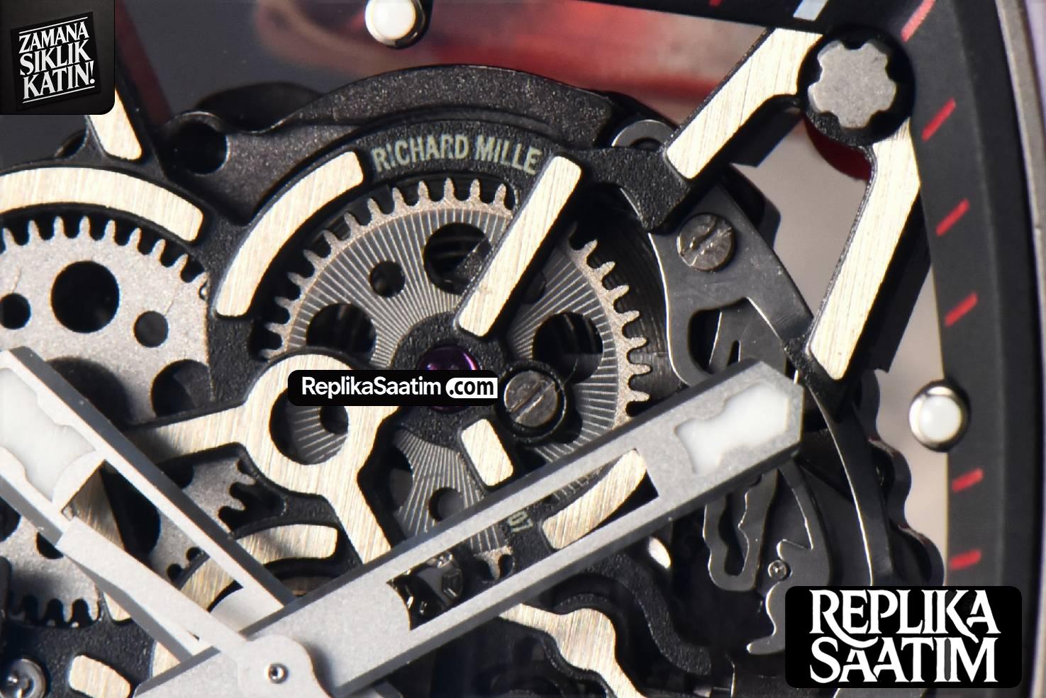 RM035-02 42mmx50mm Red Carbon ZF Dial on Red Rubber Strap NH05A V5 -05