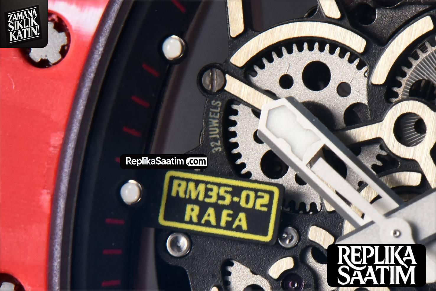 RM035-02 42mmx50mm Red Carbon ZF Dial on Red Rubber Strap NH05A V5 -06