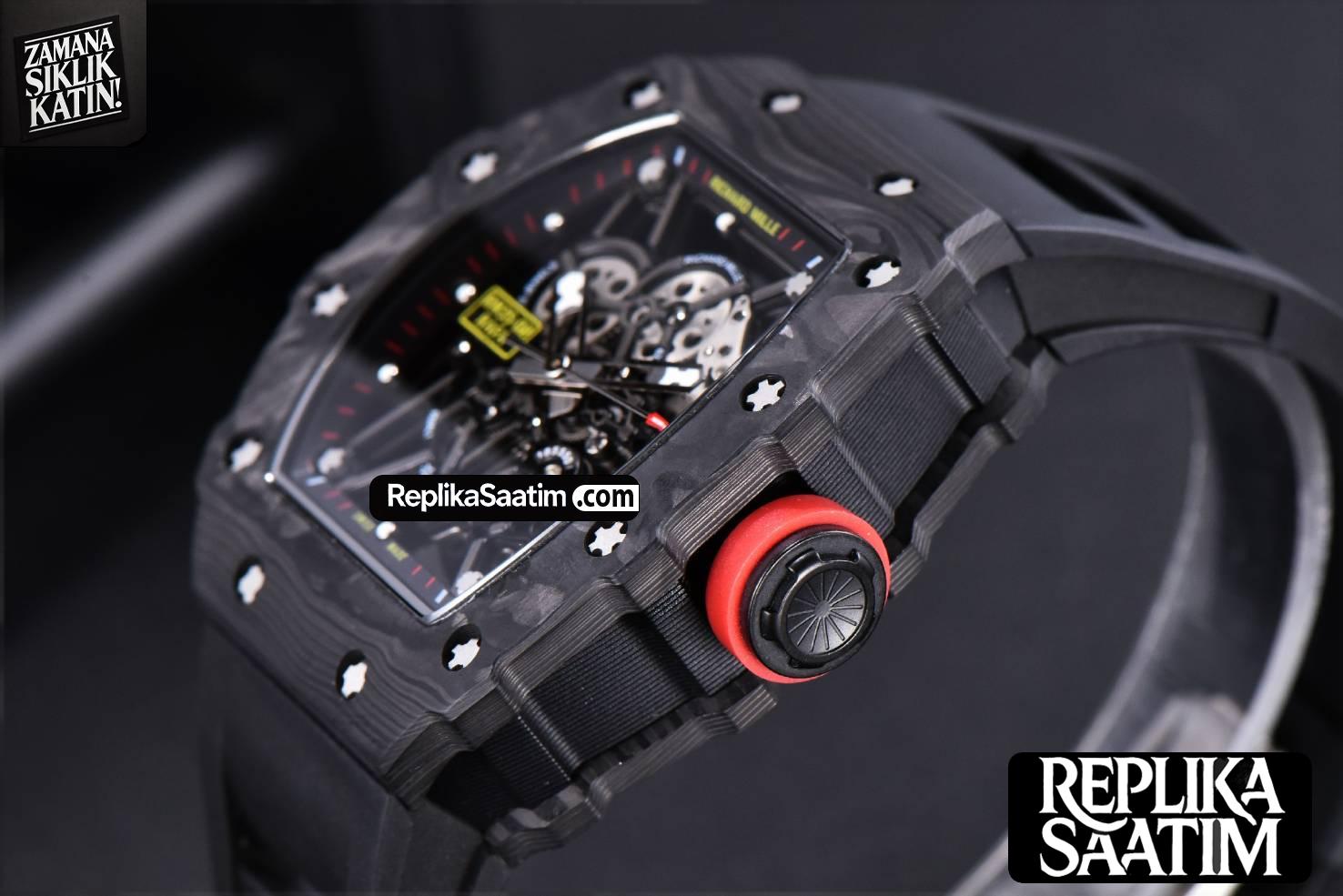 RM035-02 KVF Skeleton Dial Red on Black Rubber Strap MIYOTA8215 V3 -10