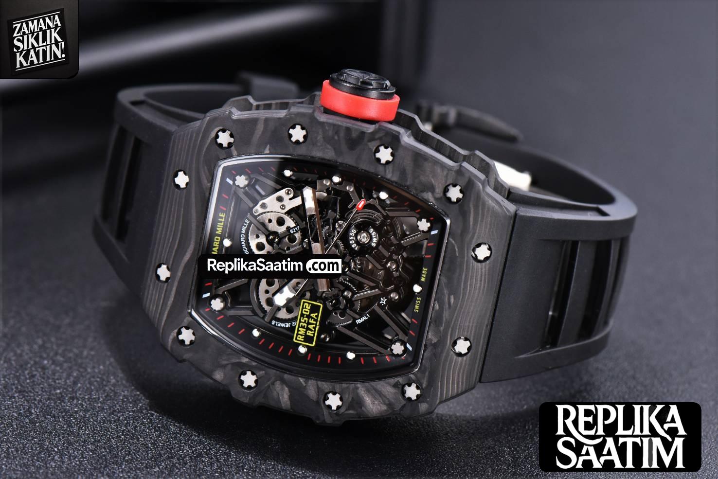 RM035-02 KVF Skeleton Dial Red on Black Rubber Strap MIYOTA8215 V3 -14