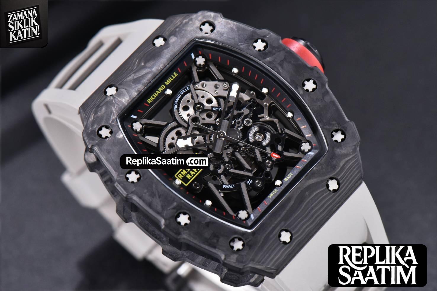 RM035-02 KVF Skeleton Dial Red on Gray Rubber Strap MIYOTA8215 V3 -11