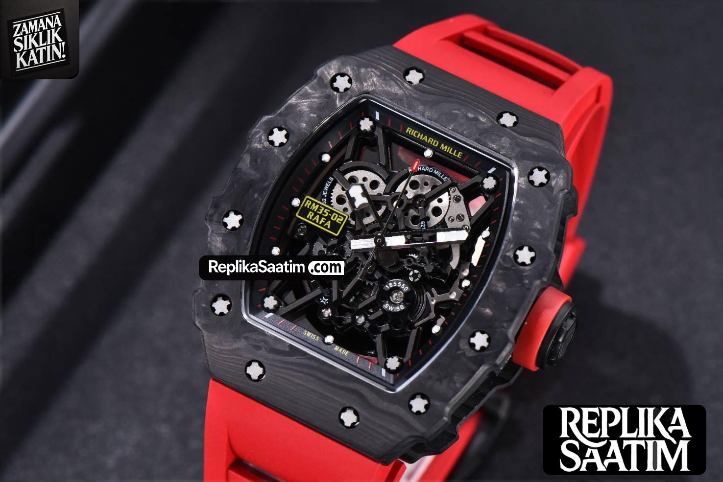 RM035-02 KVF Skeleton Dial Red on Red Rubber Strap MIYOTA8215 V3 -03
